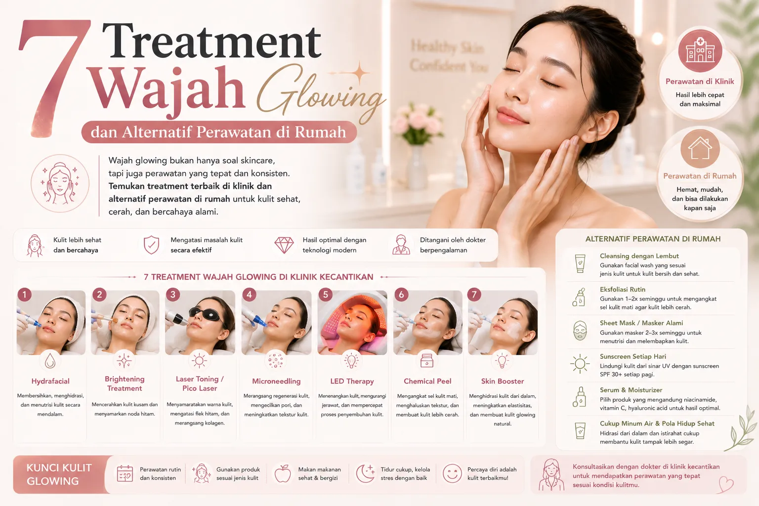 7 Treatment Wajah Glowing dan Alternatif Perawatan di Rumah