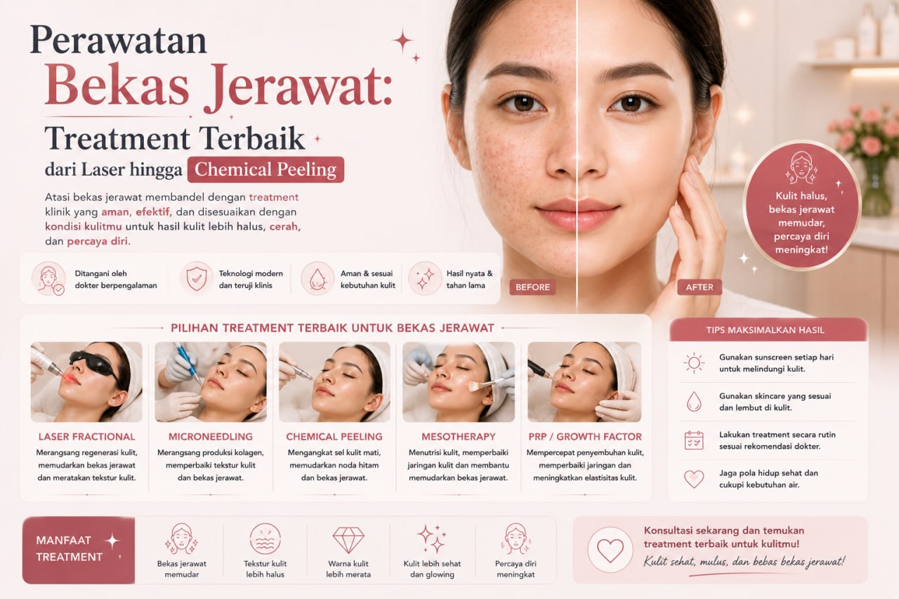 Perawatan Bekas Jerawat: Treatment Terbaik dari Laser hingga Chemical Peeling