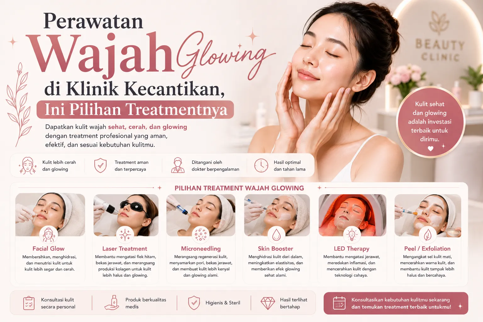 Perawatan Wajah Glowing di Klinik Kecantikan, Ini Pilihan Treatmentnya