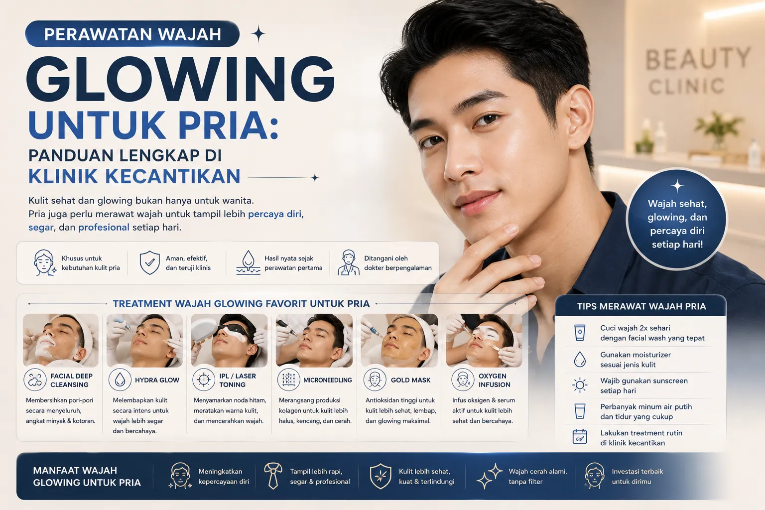 Perawatan Wajah Glowing untuk Pria: Panduan Lengkap di Klinik Kecantikan